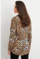 Kadın Camel-Siyah Leopar Desenli Gömlek MASF227