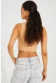 Kadın Camel Triko Crop Triko Bluz KZ2447