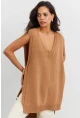 Kadın Camel Triko Süveter YV103