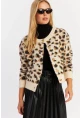 Kadın Ekru Leopar Hırka MYV285