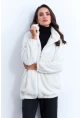 Kadın Ekru Peluş Mont LYT58