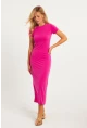 Kadın Fuşya Basic Midi Elbise DMR261