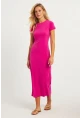 Kadın Fuşya Basic Midi Elbise DMR261