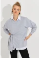 Kadın Gri Bağlamalı Sweatshirt Yİ2493