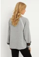 Kadın Gri Dantel Detaylı Sweatshirt EY2906