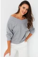 Kadın Gri Kısa Sweatshirt TF16