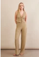 Kadın Haki Gofre Yelek Pantalon Takım FLU330