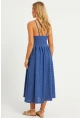 Kadın İndigo Astarlı Brode Midi Elbise TW70102-90