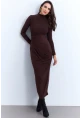 Kadın Kahverengi Drapeli Maxi Elbise LİK12
