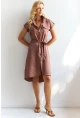 Kadın Kahverengi Midi Gömlek Elbise PP5509