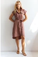 Kadın Kahverengi Midi Gömlek Elbise PP5509