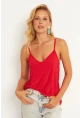 Kadın Kırmızı Askılı Bluz AYD269
