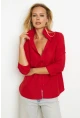 Kadın Kırmızı Basic Gömlek K1251