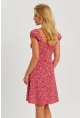 Kadın Kırmızı Çiçekli Mini Elbise GÇ165