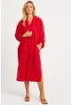 Kadın Kırmızı Gömlek Elbise LV178