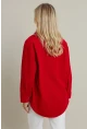 Kadın Kırmızı Kadife Gömlek MCAR1074
