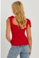 Kadın Kırmızı Triko Bluz YV236