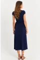 Kadın Lacivert Kruvaze Midi Elbise EY2785