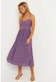Kadın Lila Astarlı Brode Midi Elbise TW70102-90