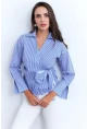 Kadın Mavi Bağlamalı Gömlek KED171