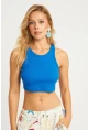 Kadın Mavi Crop Bluz YLE610