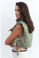 Kadın Mint Crop Yelek İS808