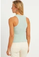 Kadın Mint Halter Yaka Fitilli Bluz MK11