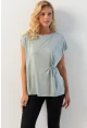 Kadın Mint Önü Düğümlü Bluz AYD348