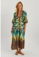 Kadın Multi Desenli Salaş Maxi Elbise GÇ166