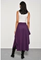 Kadın Mürdüm Asimetrik Etek LV52