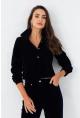 Kadın Parlament Taş Düğmeli Kadife Gömlek Ceket CAR1075
