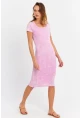 Kadın Pembe Kaşkorse Midi Elbise ALB200