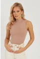 Kadın Pudra Fitilli Kolsuz Bluz LPP1261
