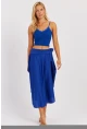 Kadın Saks Asimetrik Etek LV176