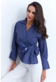 Kadın Saks Bağlamalı Gömlek KED171