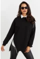 Kadın Siyah Asimetrik Sweatshirt BK1526