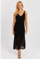 Kadın Siyah Askılı Astarlı Elbise YZ629