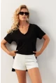 Kadın Siyah Basic Bluz RX438