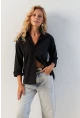 Kadın Siyah Basic Gömlek HNT02