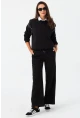 Kadın Siyah Beli Lastikli Palazzo Eşofman Altı ZM30