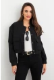 Kadın Siyah Bomber Ceket QRS8375