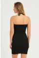 Kadın Siyah Boyundan Bağlamalı Mini Elbise CG344