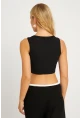 Kadın Siyah Crop Bluz XL2004