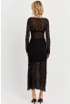 Kadın Siyah Dantelli Midi Etek FS9824