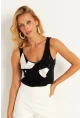 Kadın Siyah Detaylı Bluz KAZ17