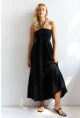 Kadın Siyah Gipeli Midi Elbise SF12813