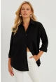 Kadın Siyah Gömlek Q987