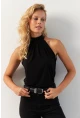 Kadın Siyah Halter Yaka Bluz LPP1273