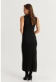 Kadın Siyah Kaşkorse Maxi Elbise EY2924