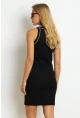 Kadın Siyah Kaşkorse Mini Elbise AYD327